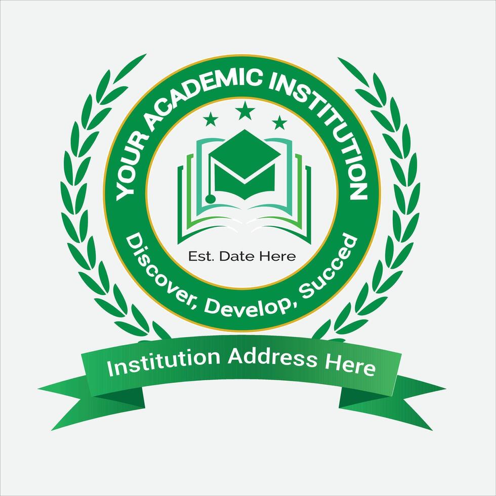 Comprehensive Educational Logo Design in a Circular Format vector
