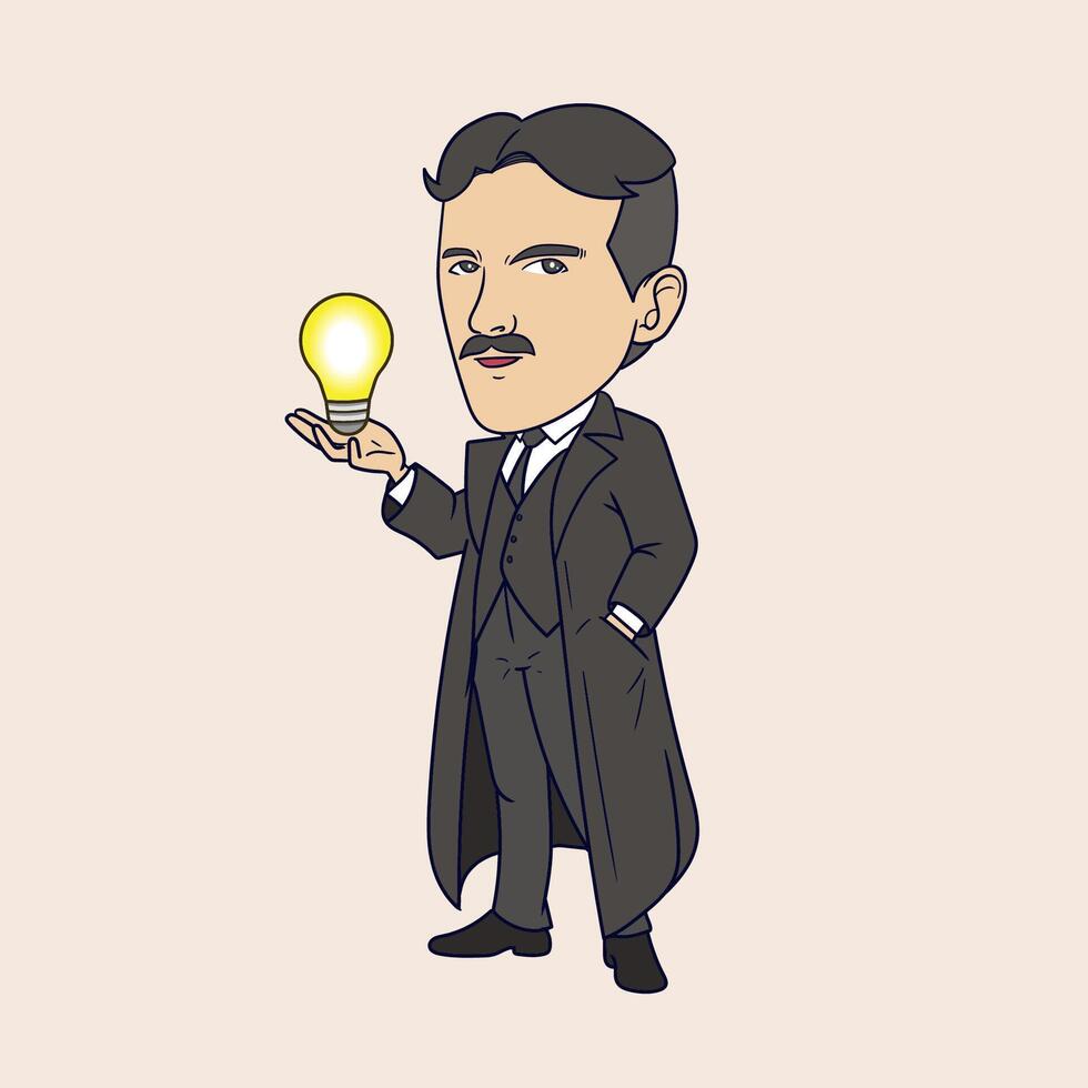 Nikola Tesla Cartoon vector