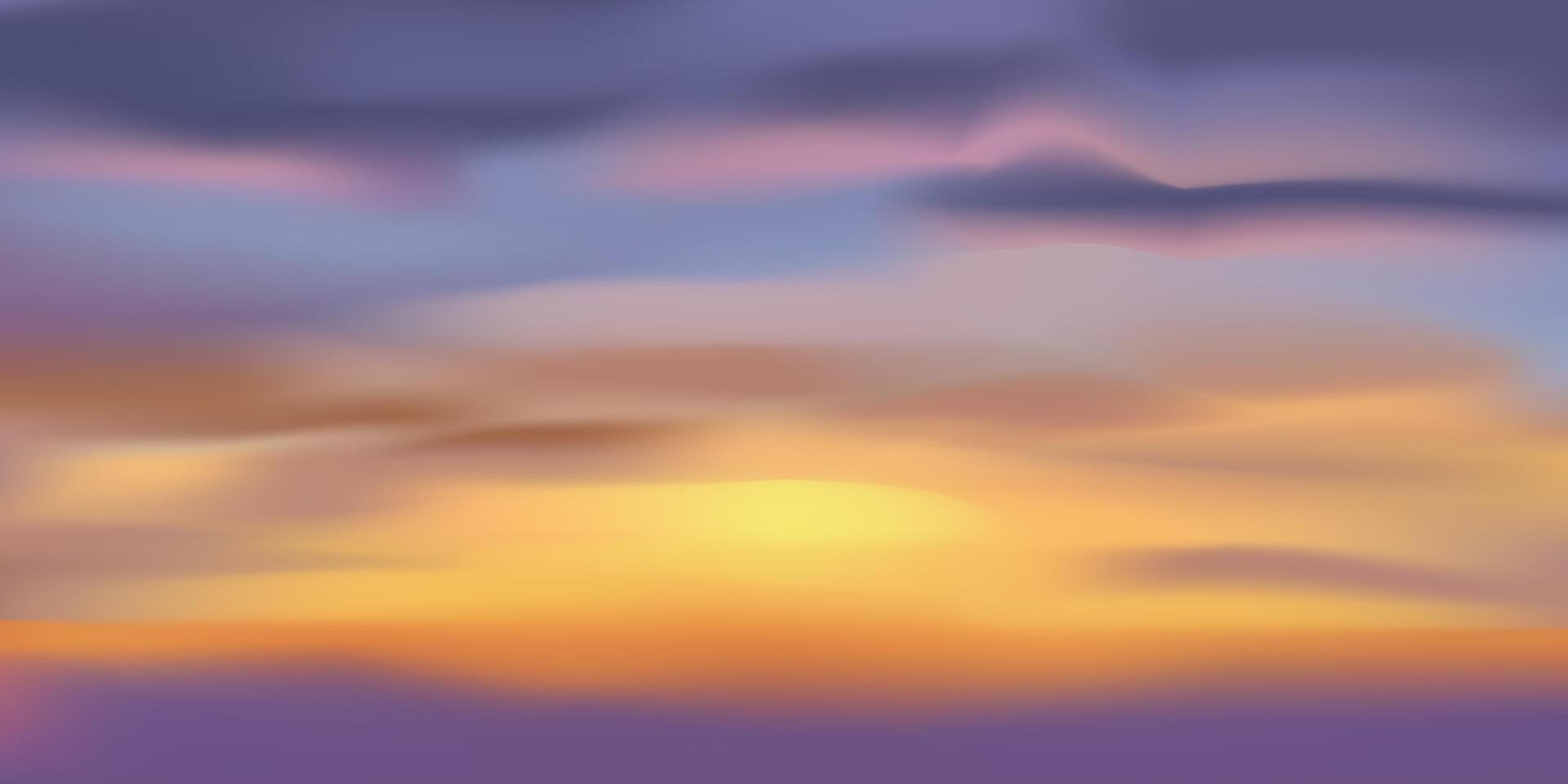 Golden hour sunset sky background vector