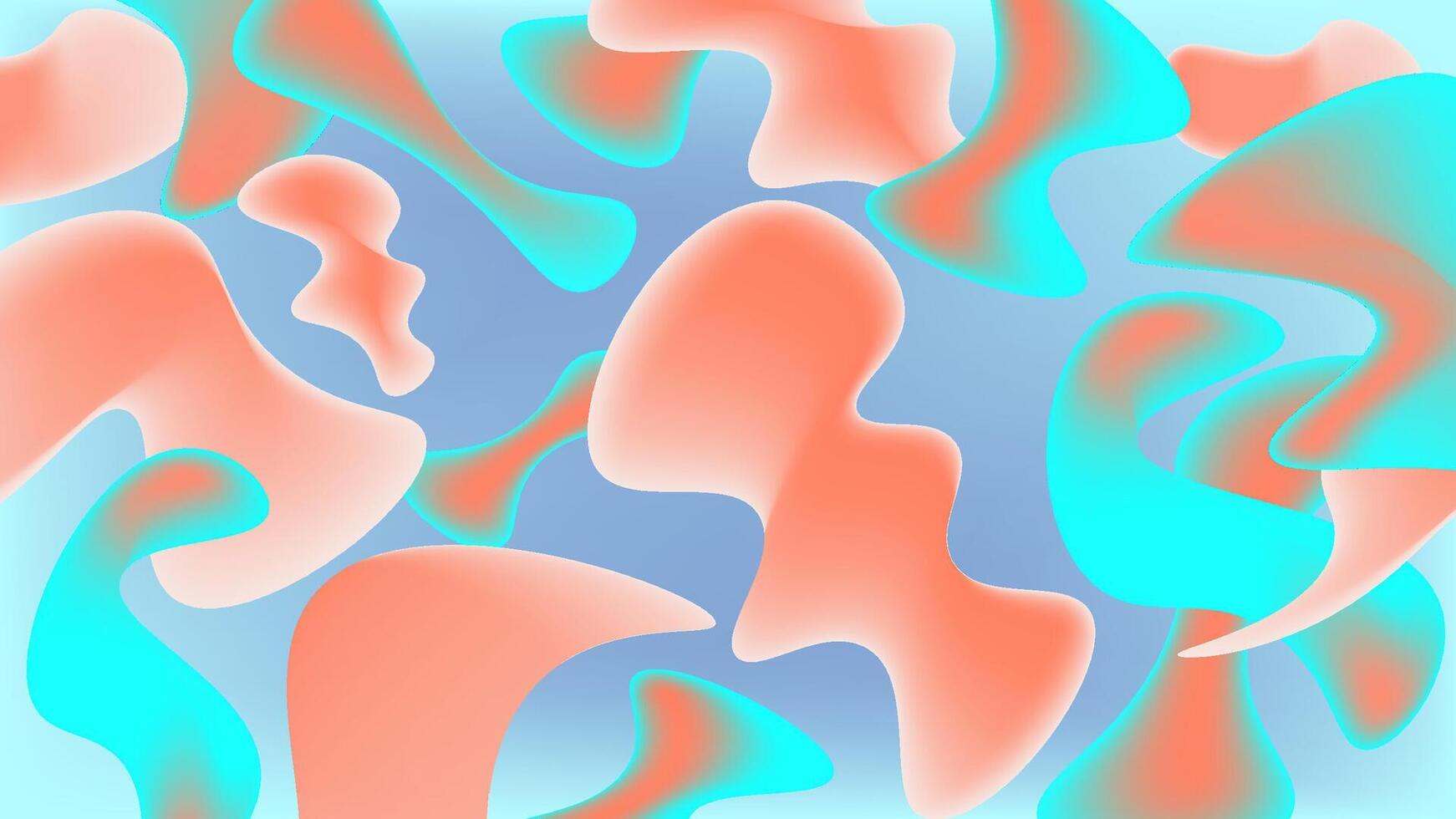 Abstract blue background with pink and turquoise liquid shapes. Perfect for artistic projects, social media graphics, and vibrant design concepts. vector