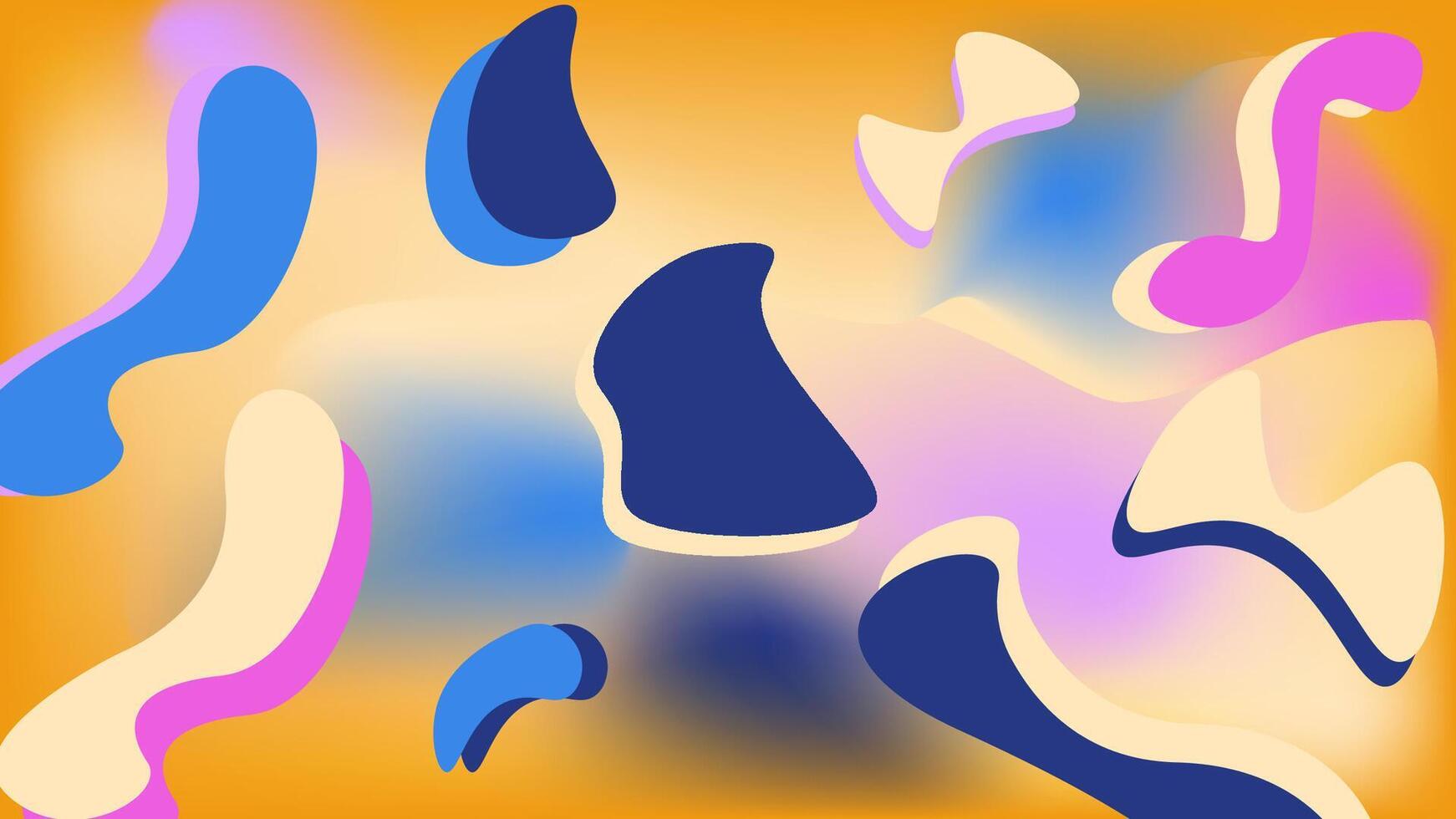 Abstract background ideal for modern designs, wallpapers, presentations, and social media graphics with vibrant blue, pink, and cream shapes. vector