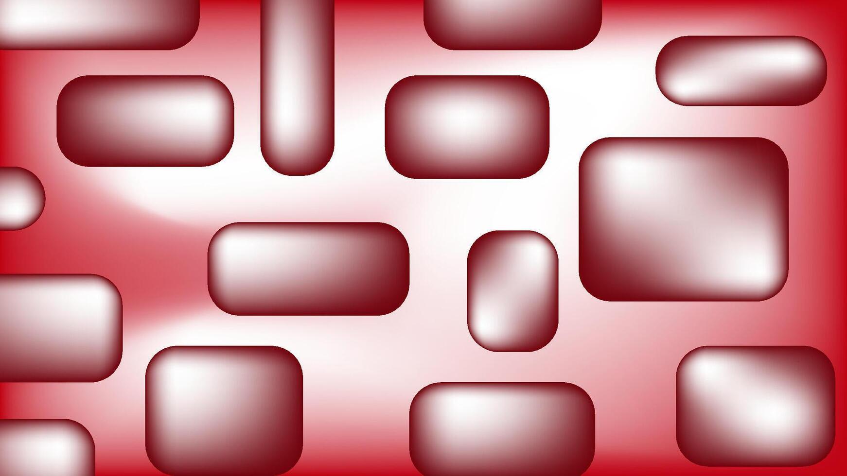 Red rounded rectangles on a white and red gradient background for modern design projects, web banners, promotional materials, and branding. vector