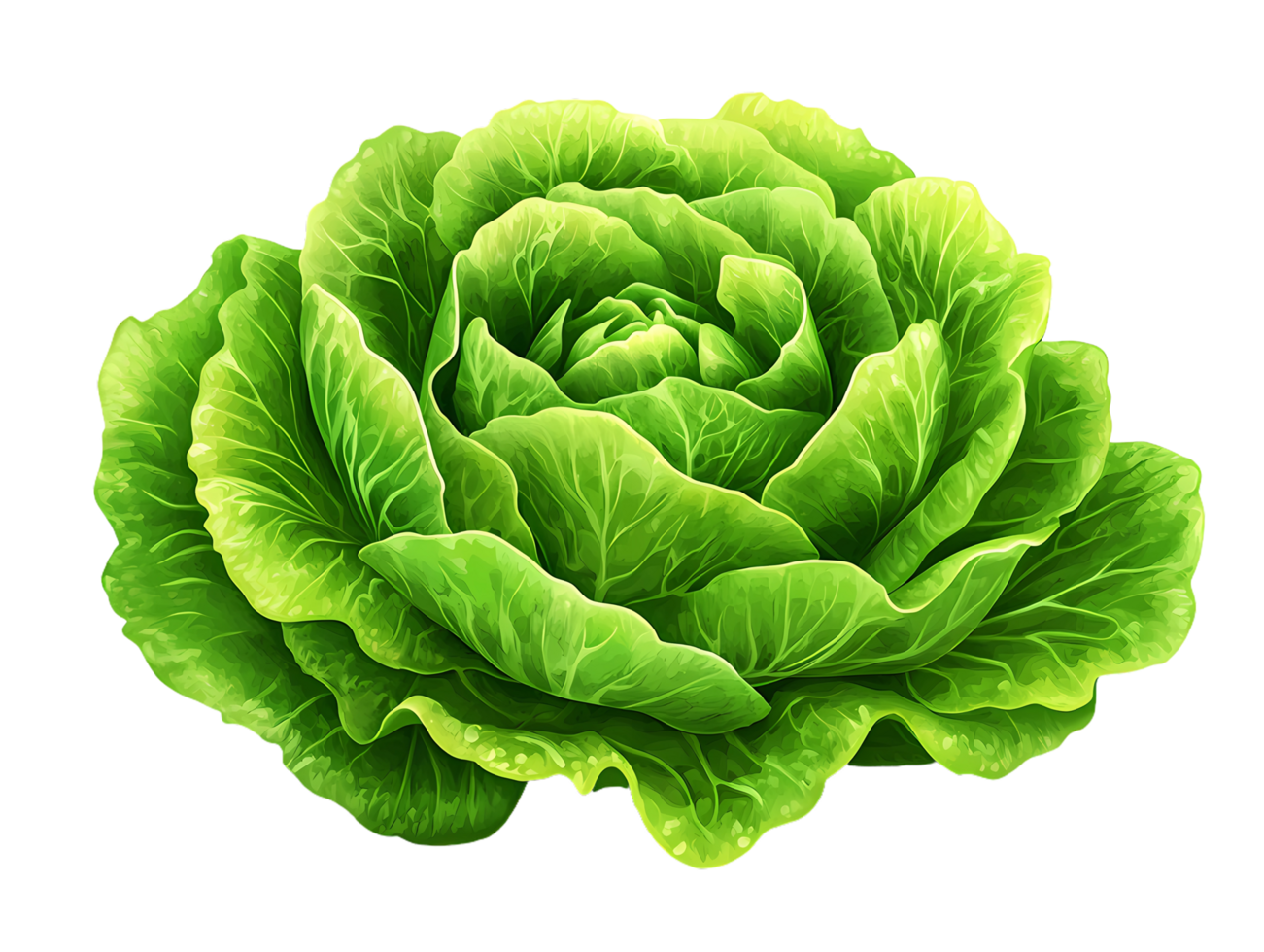 a green cabbage on a transparent background png