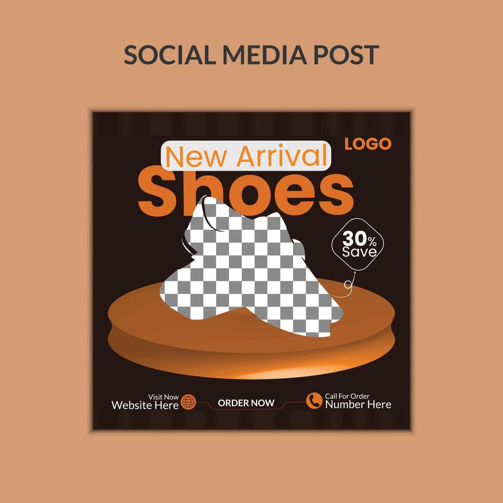 Shoe social media post design template vector