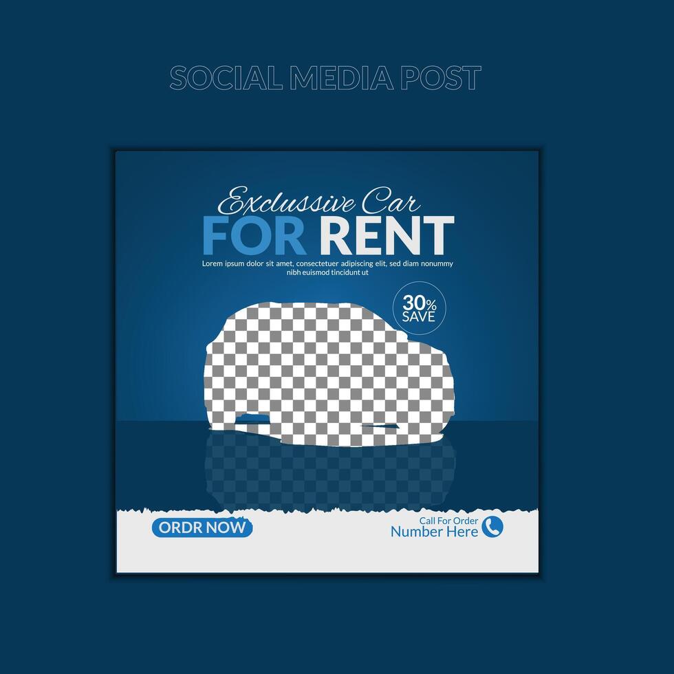 Car social media post design template for business vector