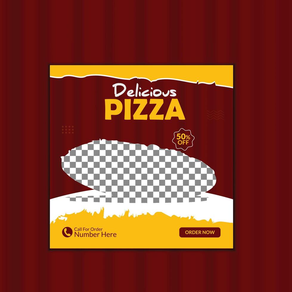 Food menu social media post design template vector