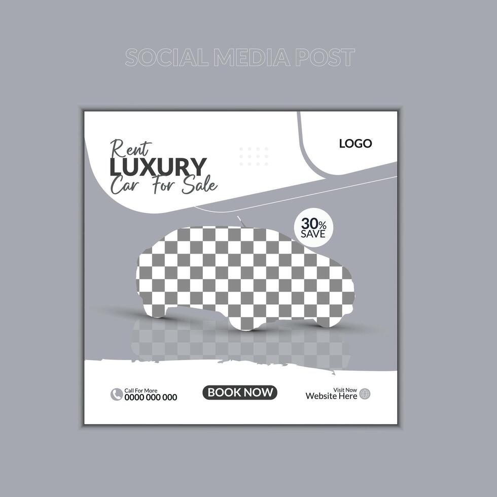 Car social media post design template for business vector