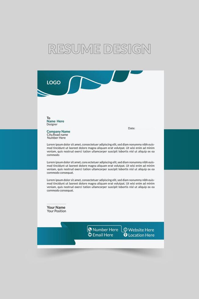 Modern Abstract Letter Head Design Template vector