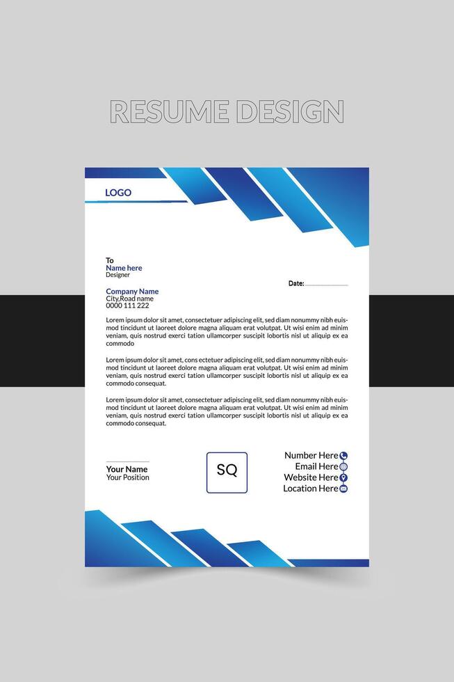 Modern Abstract Letter Head Design Template vector