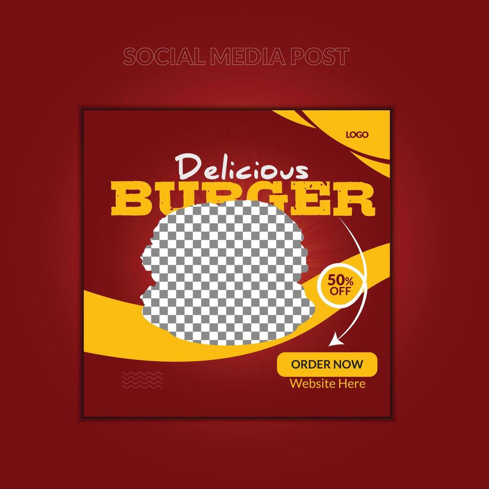 Food menu social media post design template vector