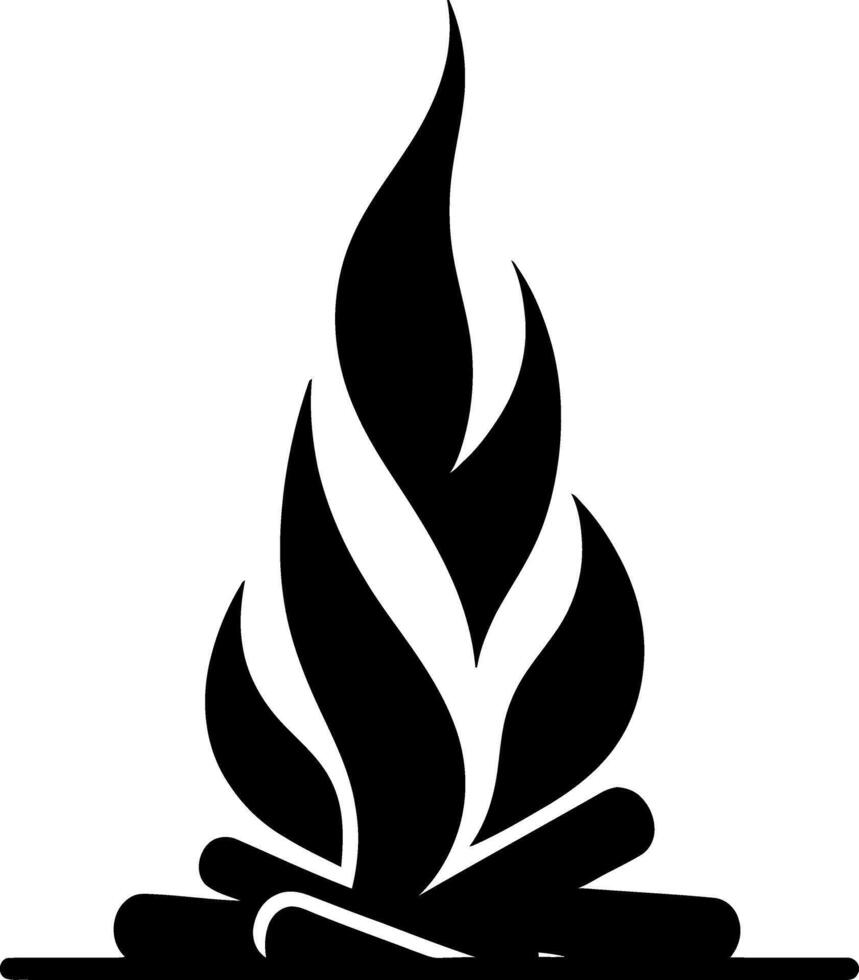 Flames symbols flat style silhouette, fire silhouette isolated design in black and white background vector