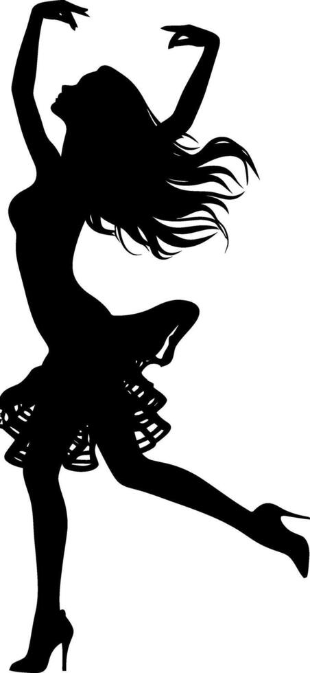 dancing girl black silhouette, Ballet girl isolated on a white background vector