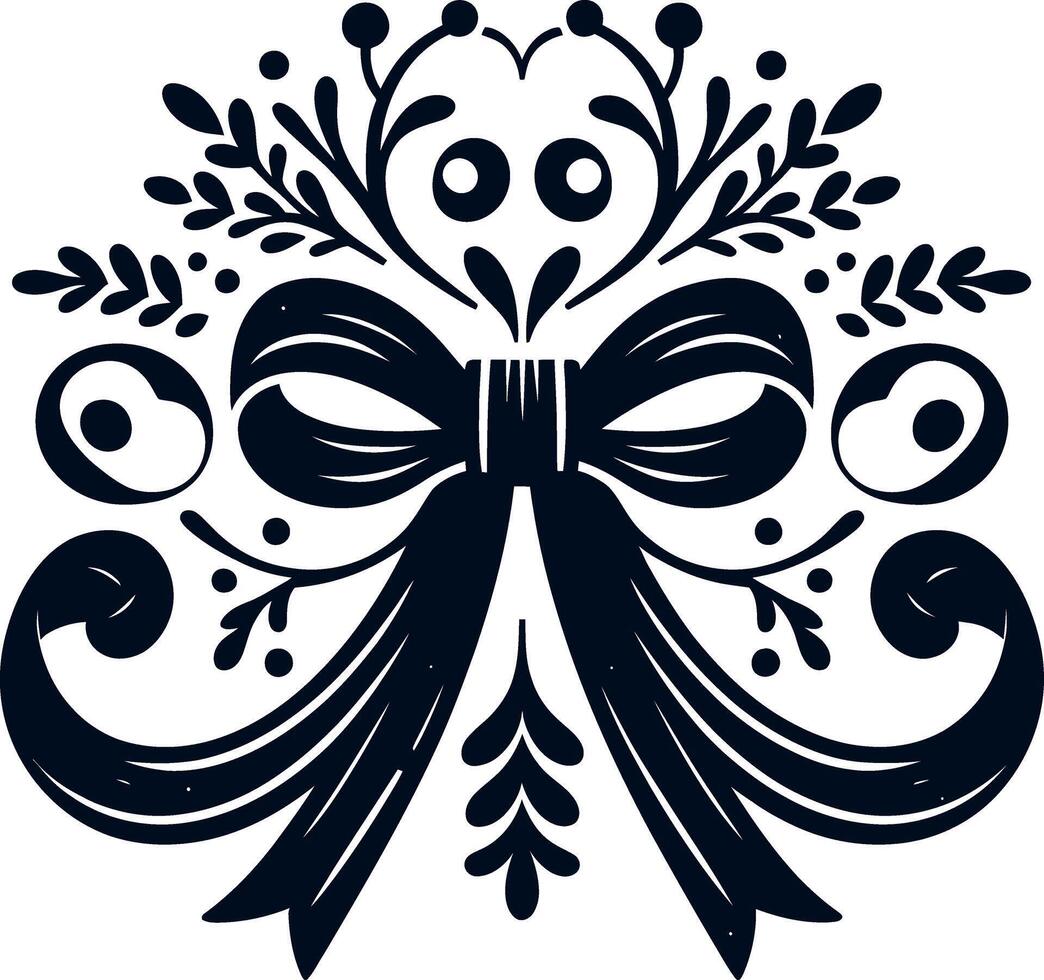 Banners and ribbon silhouettes isolated on a white background, Awareness Ribbon Silhouette illustration with vintage style isolated black and white design vector