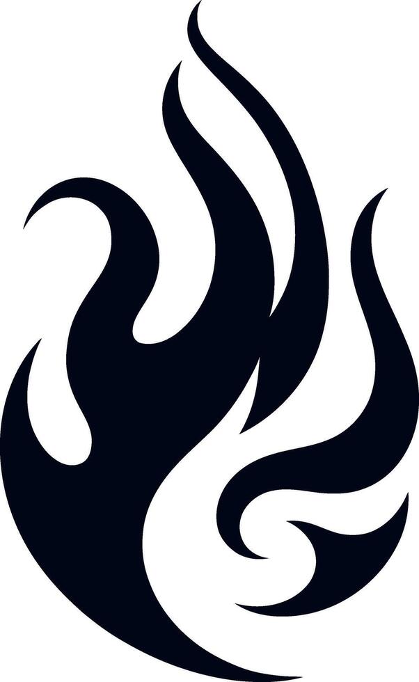 Flames symbols flat style silhouette, fire silhouette vector