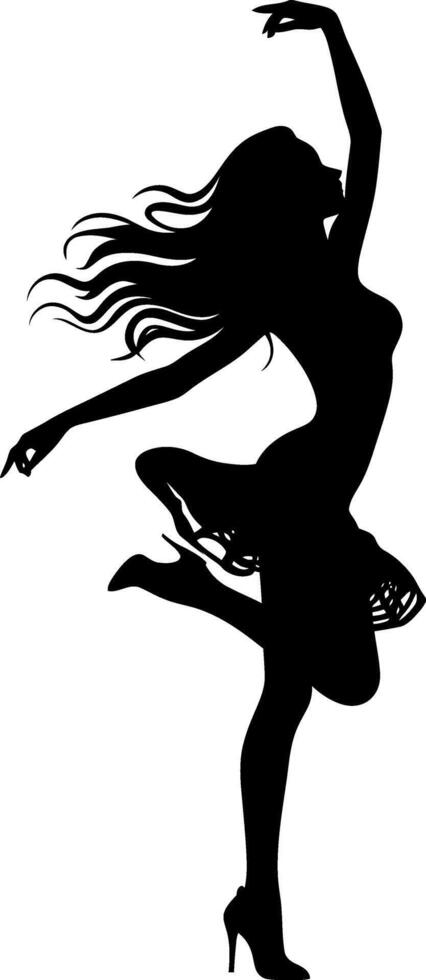 dancing girl black silhouette, Ballet girl isolated on a white background vector