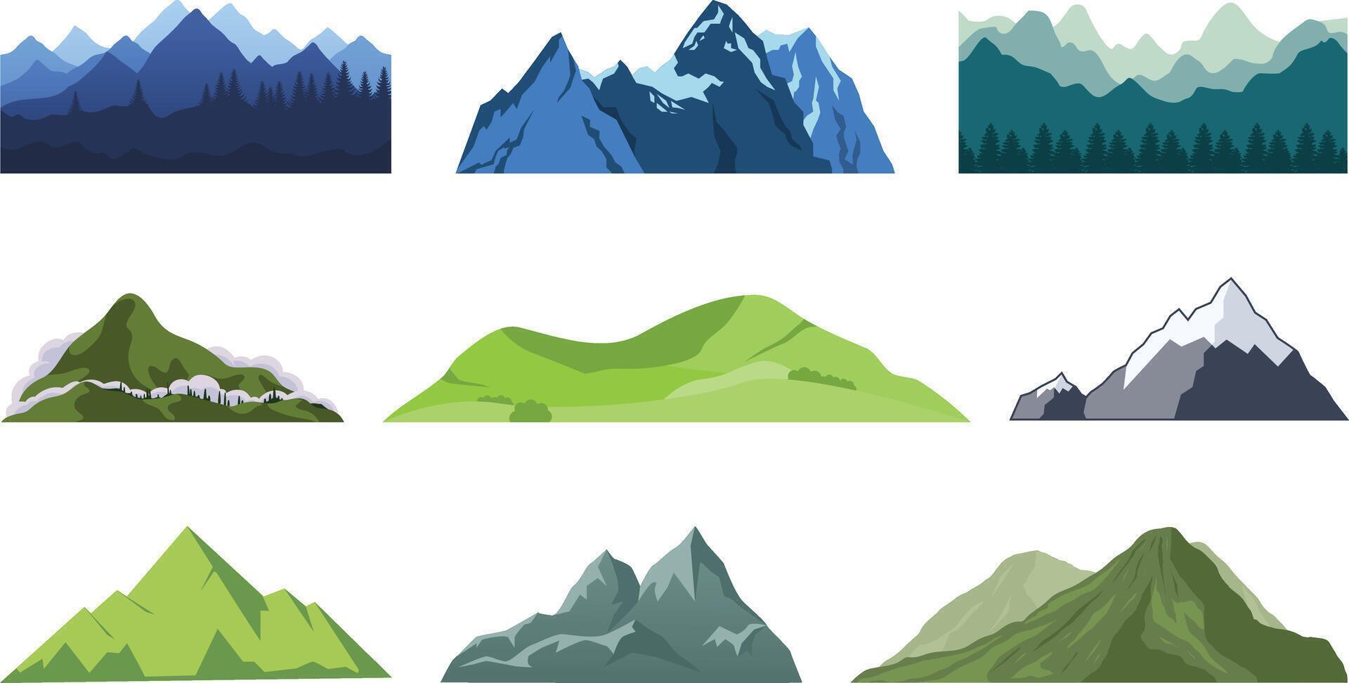 Mountain set collection design vector