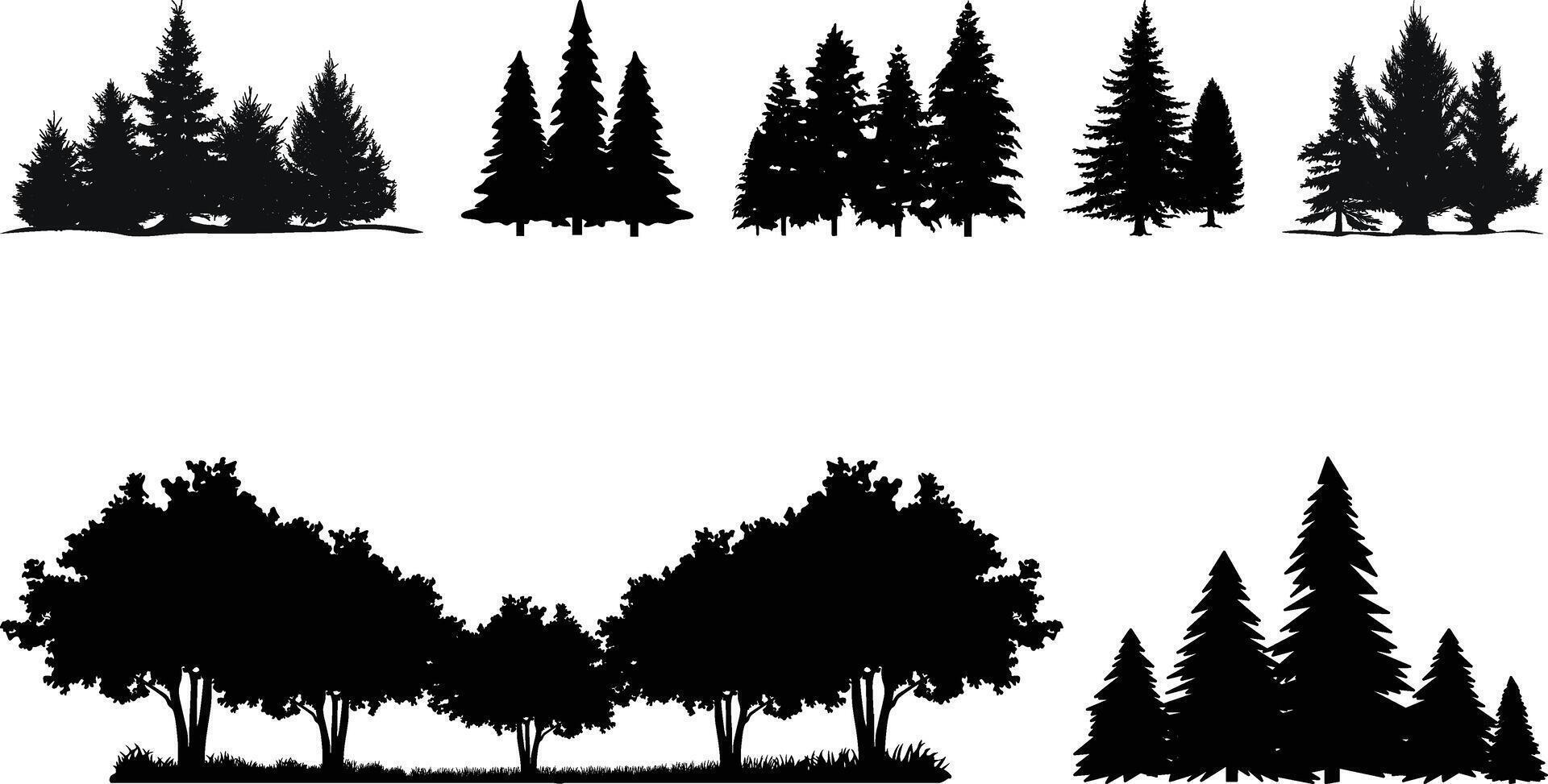 Set of Tree collection vector