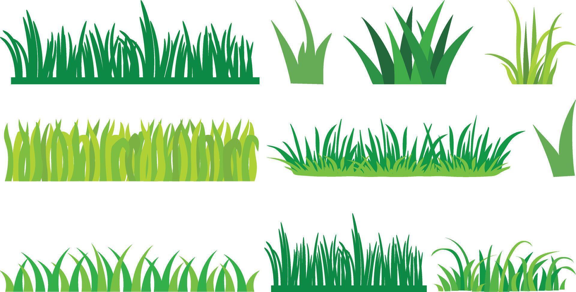Grass icon set collection vector