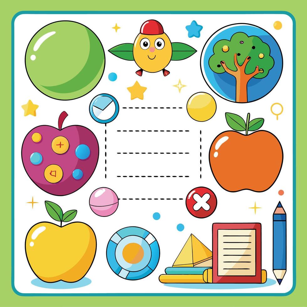 elements with math educational vector