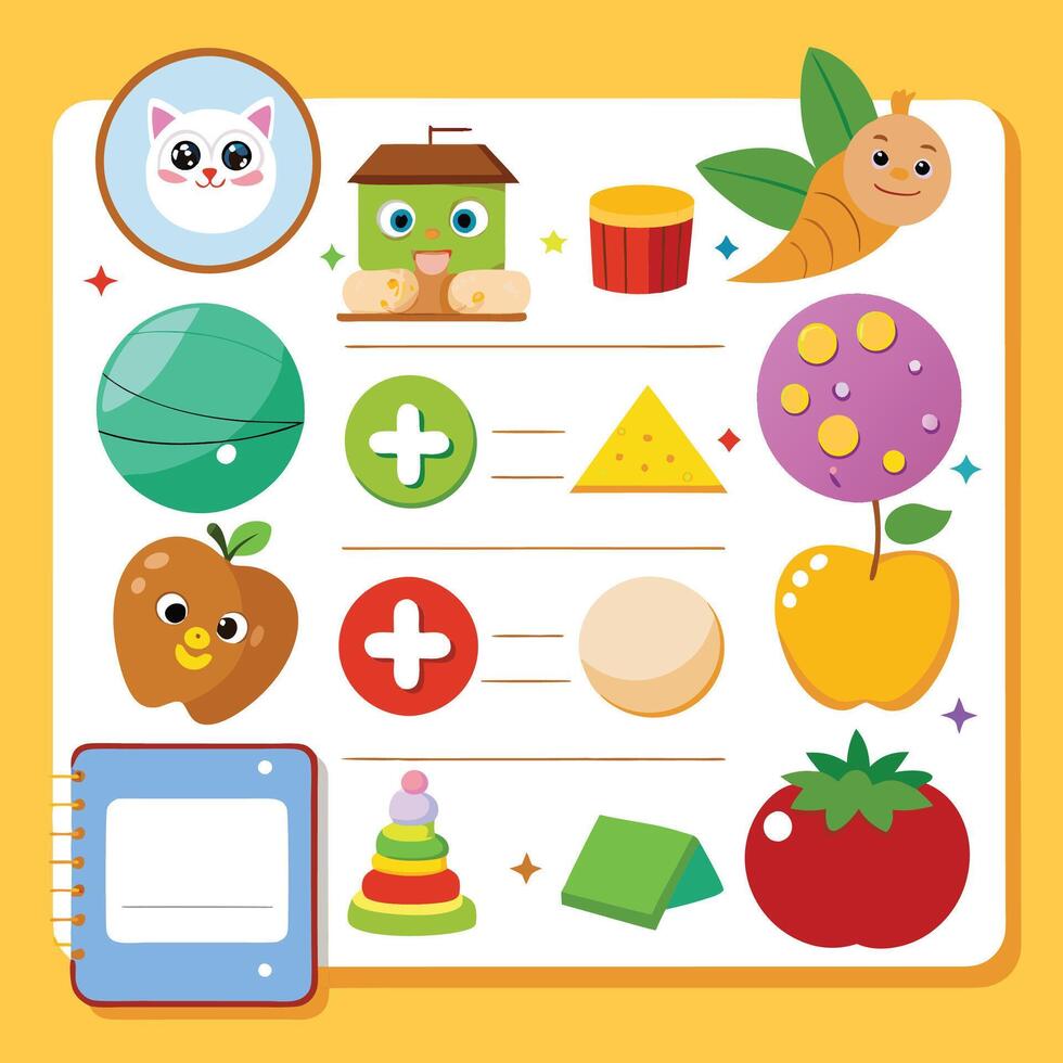 elements with math educational vector