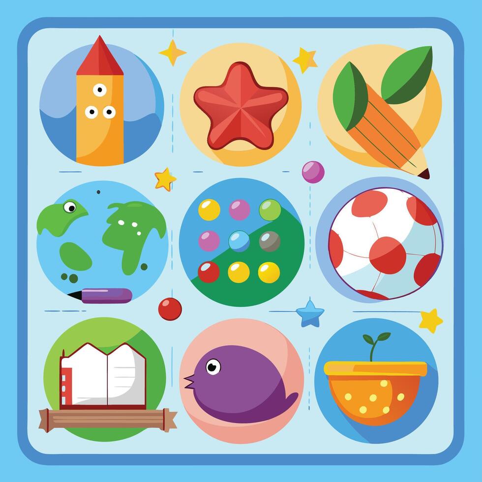 elements with math educational vector