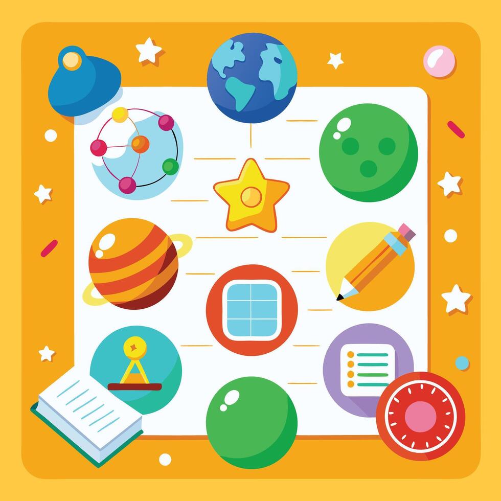 elements with math educational vector