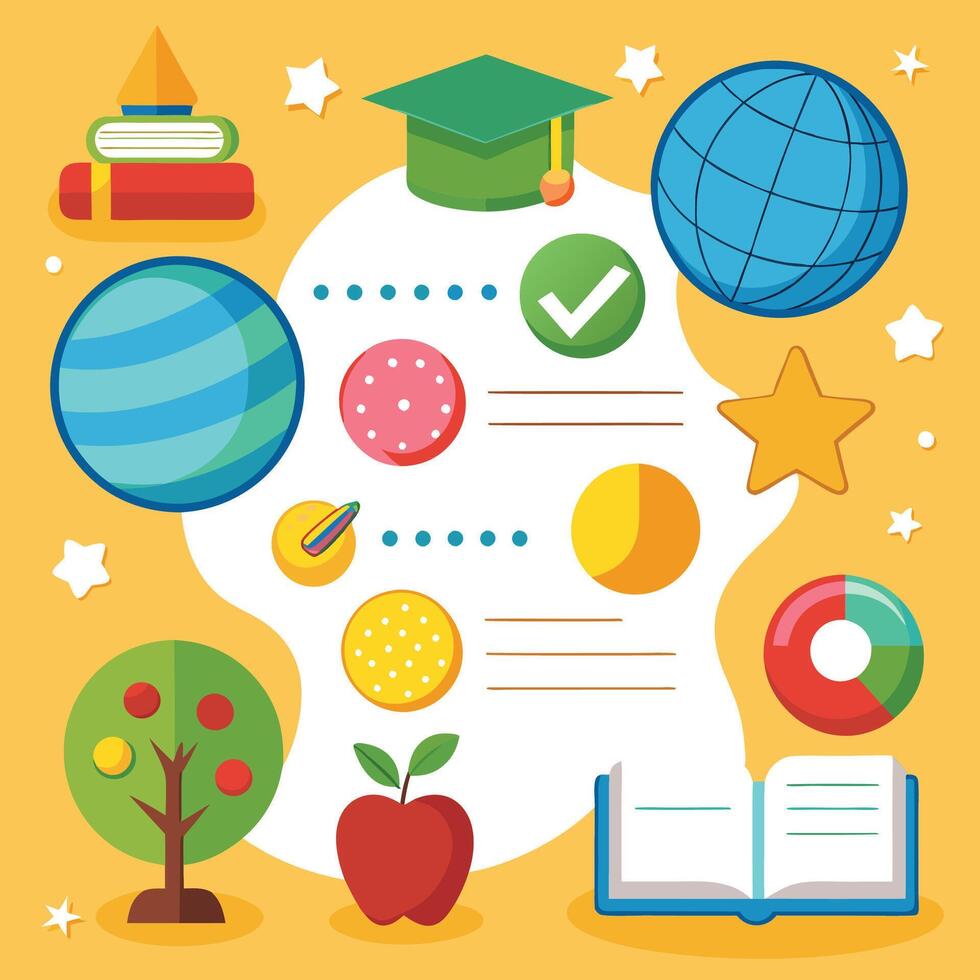 elements with math educational vector