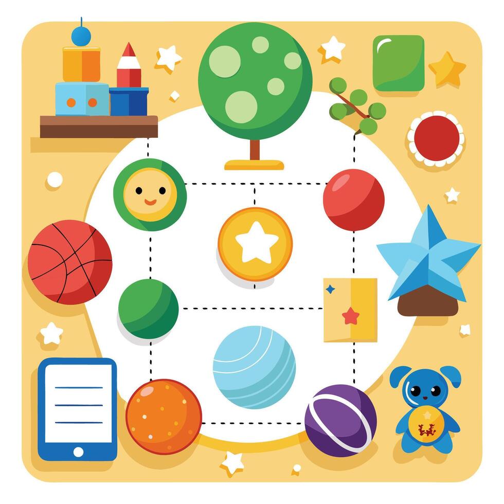 elements with math educational vector