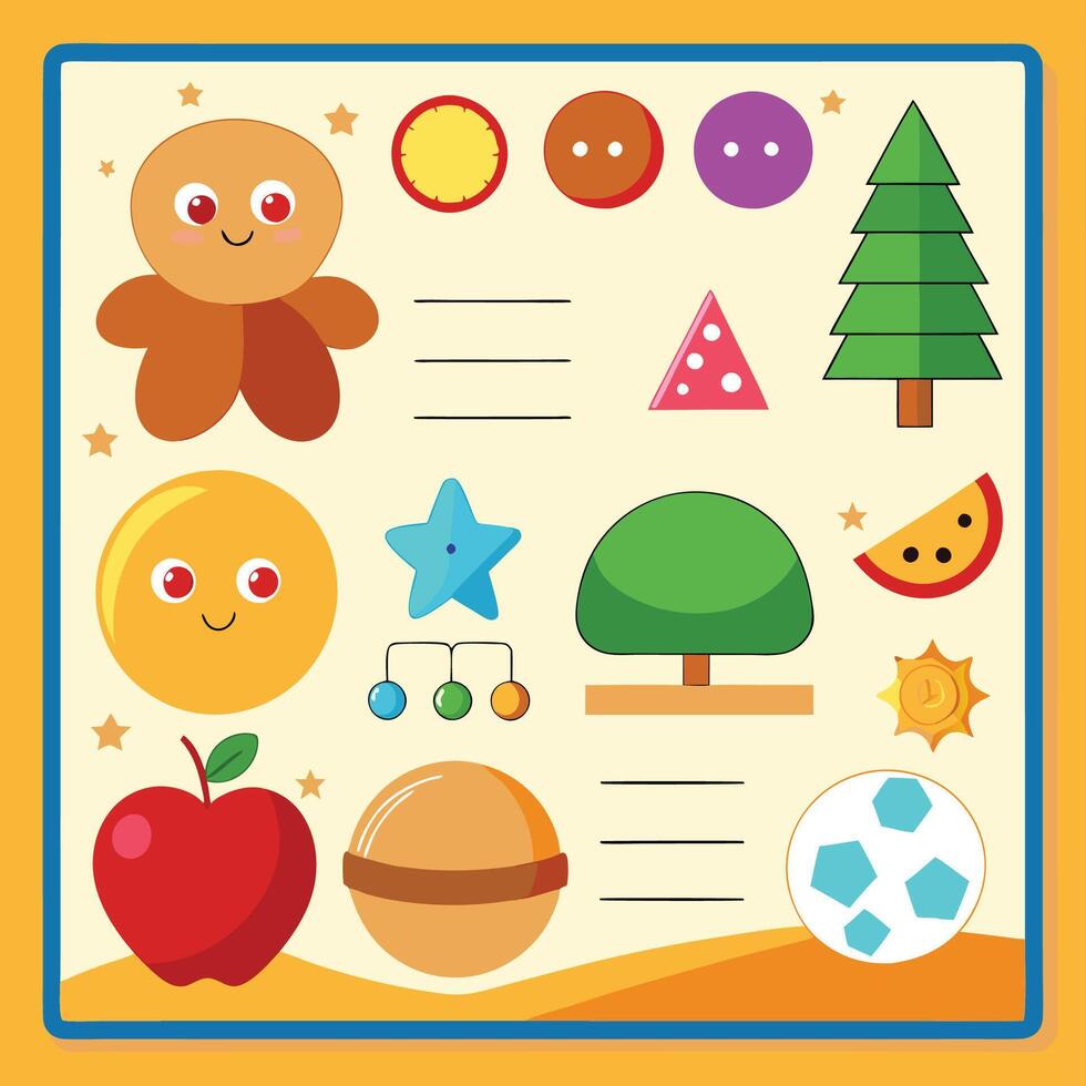 elements with math educational vector