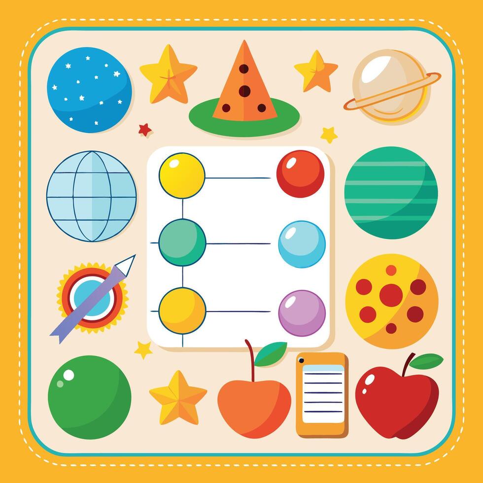 elements with math educational vector