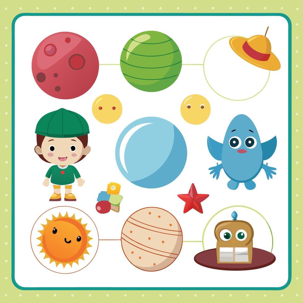 elements with math educational vector