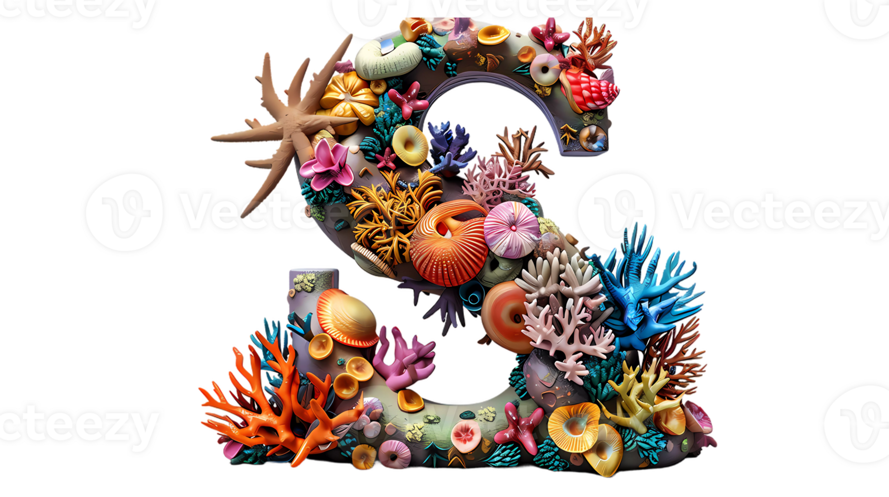 the letter s is made of flowers and coral png
