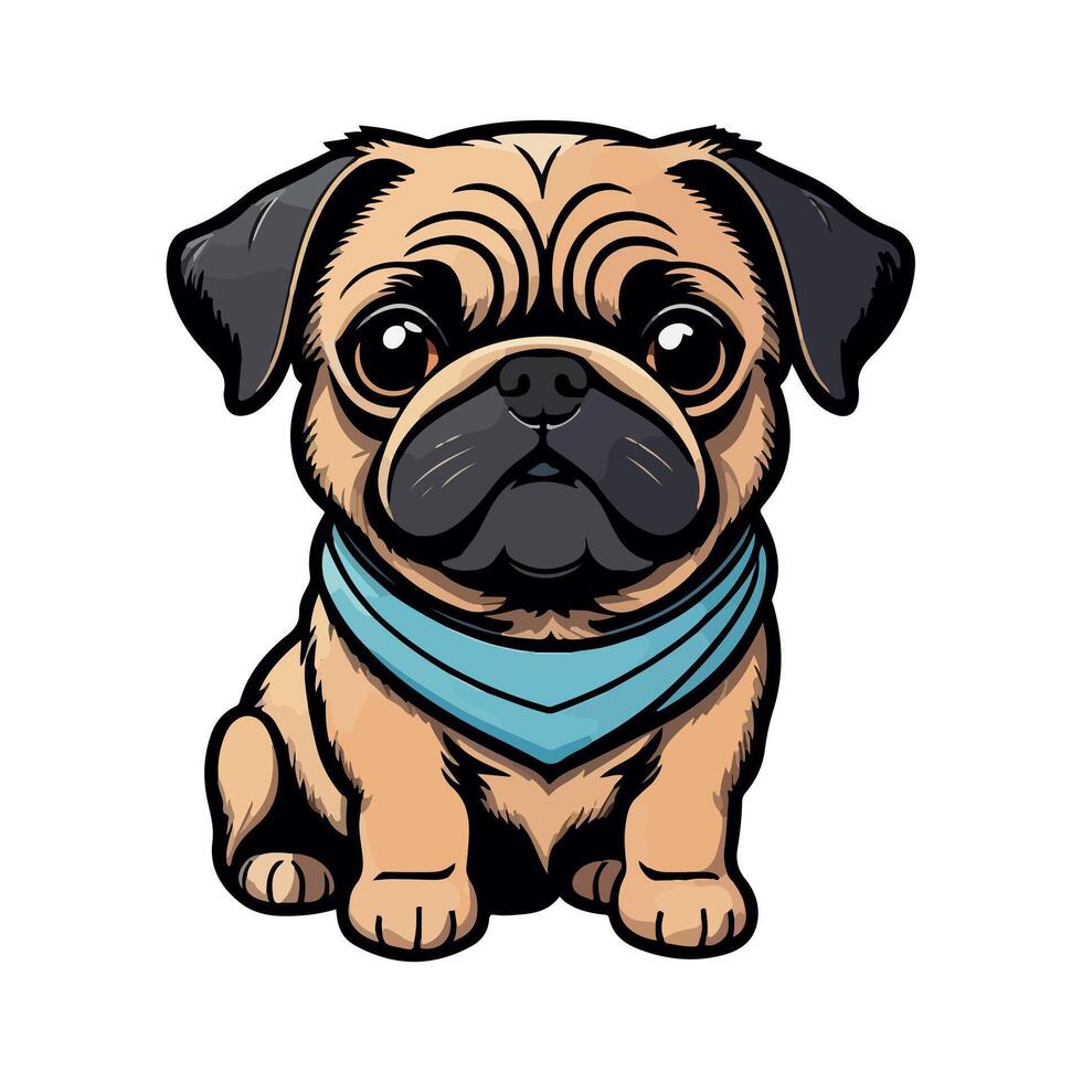 Great and lovely pug carlino dog art vector
