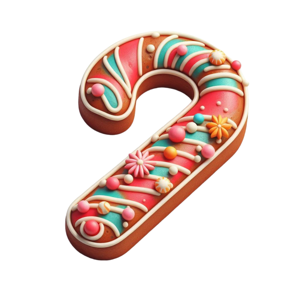 Generated Ai Christmas Candy Cane Isolated On Transparent Background png