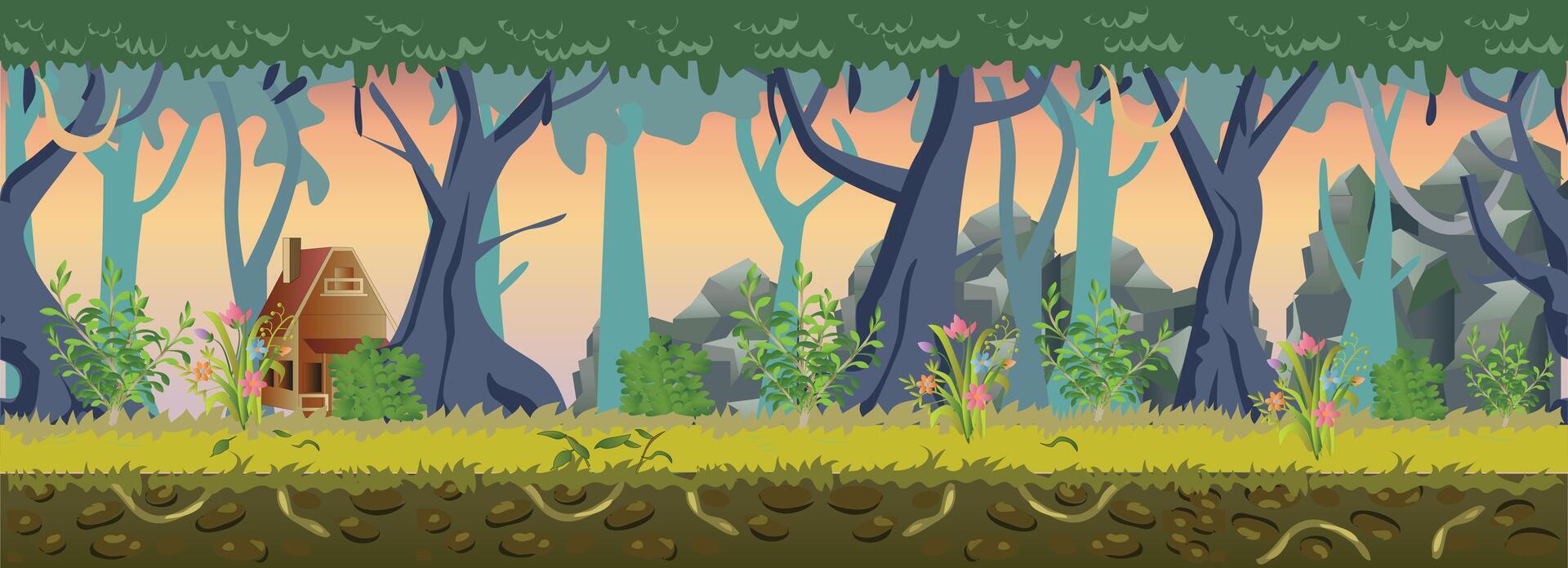 Forest Game Background vector