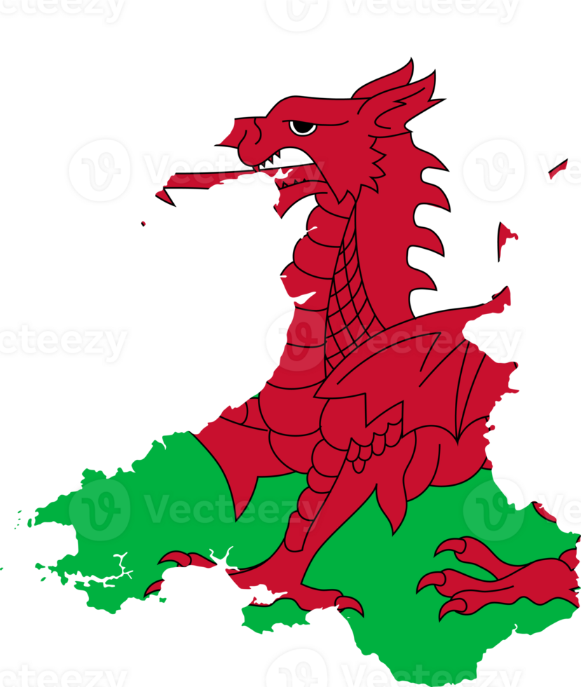 Wales map flag png