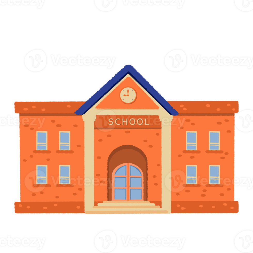 back to school education building element clipart png