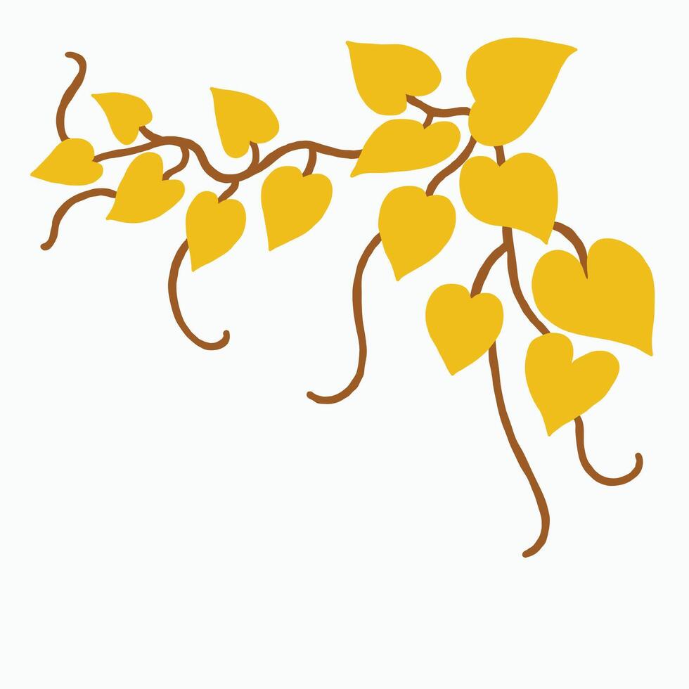 Floral ivy drawing decorative ornament flat design. vector