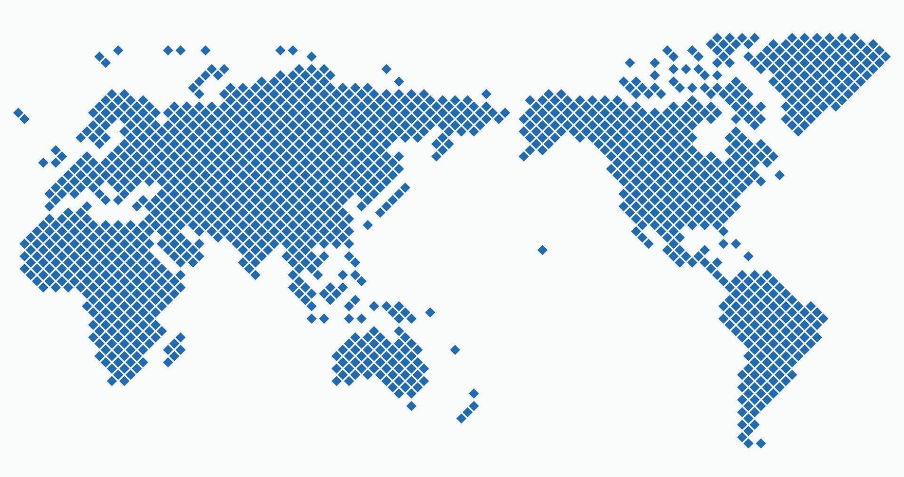Square shape world map on white background. vector