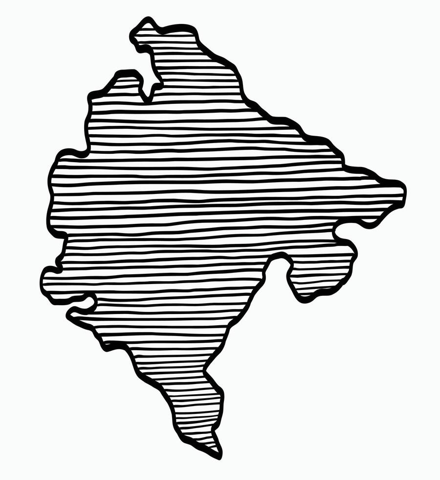 Doodle freehand drawing of Montenegro map. vector