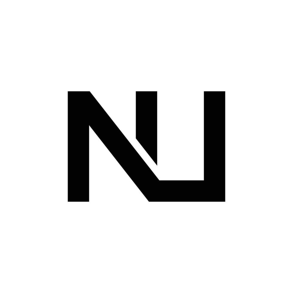 Letter Nu creative typography monogram logo vector