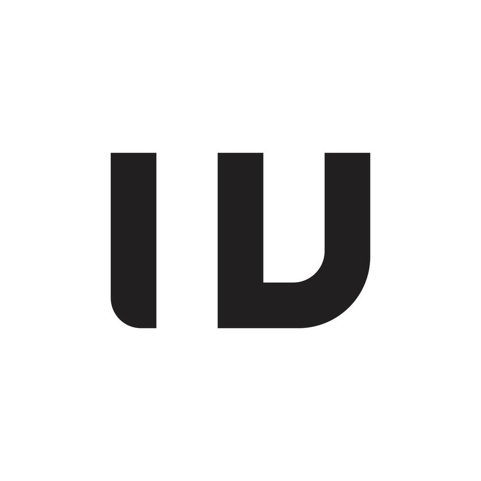 Letter Wu creative shapes alphabet logo idea vector