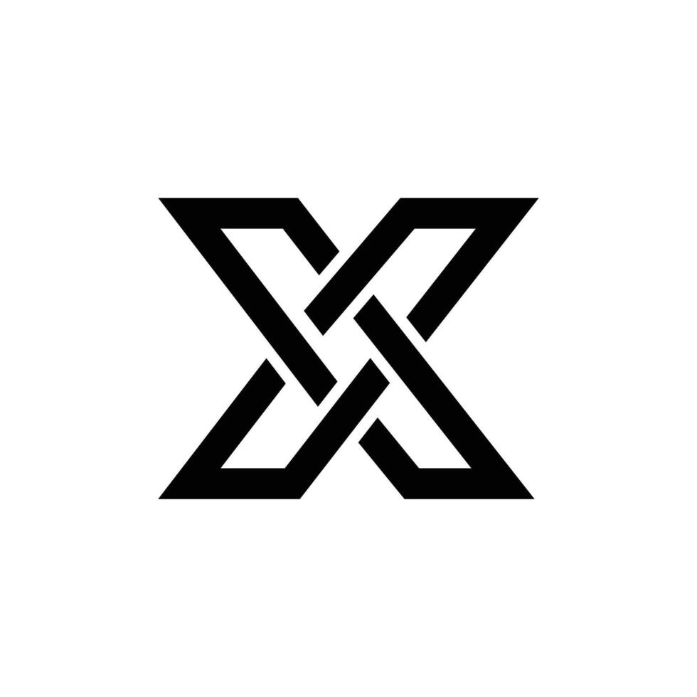 letter x modern line shape new unique gaming logo vector