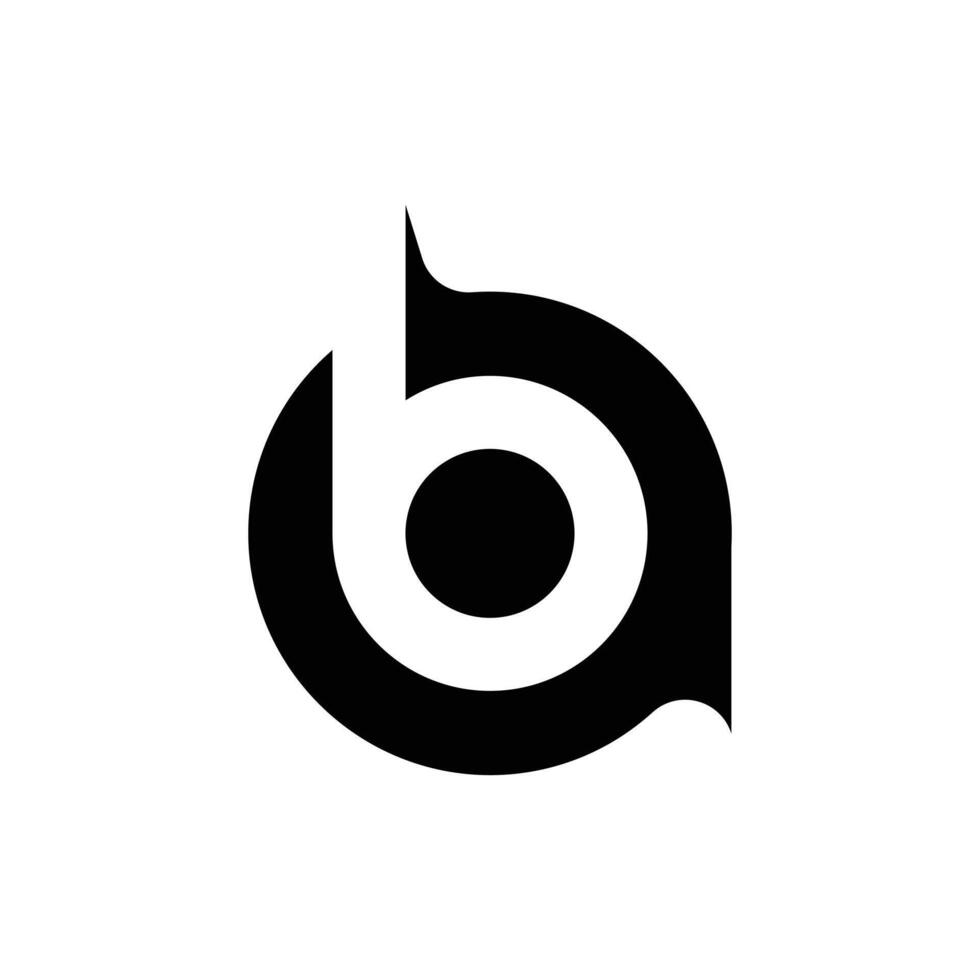 letter ab lowercase negative space modern logo vector