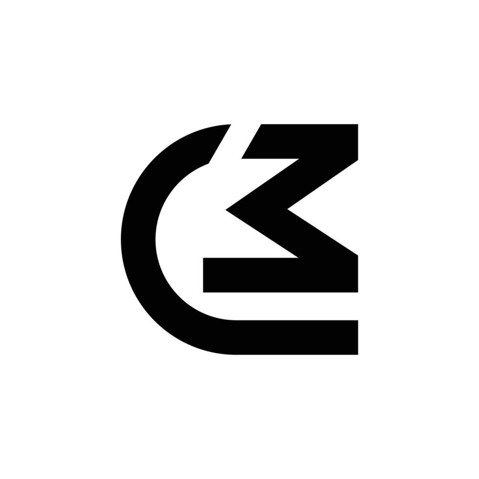 Letter Cm modern shapes alphabet initial logo idea vector