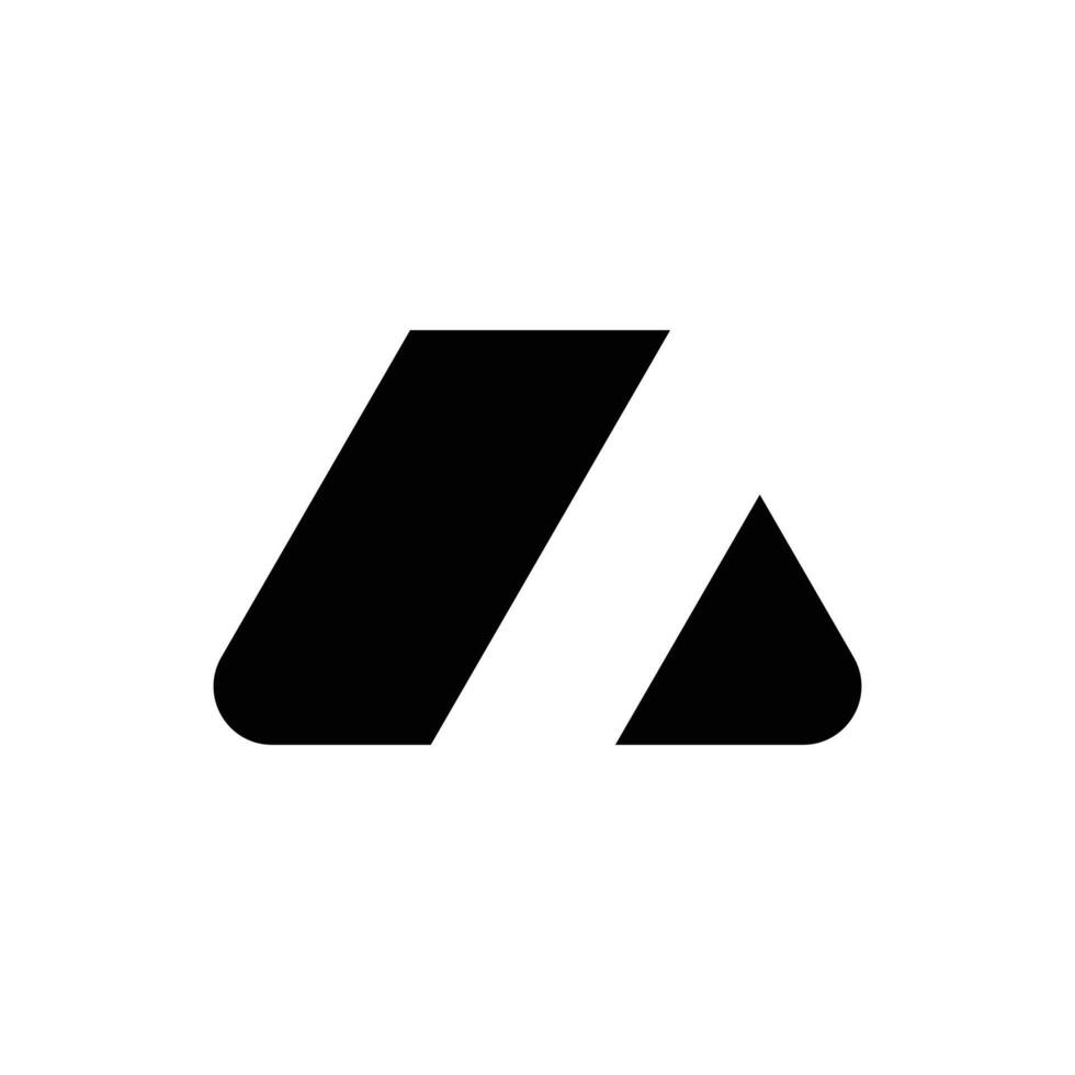Letter A modern black shape flat monogram logo vector