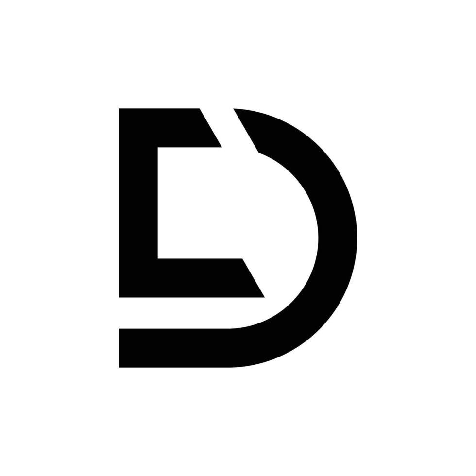Letter Cd modern shapes alphabet initial logo idea vector