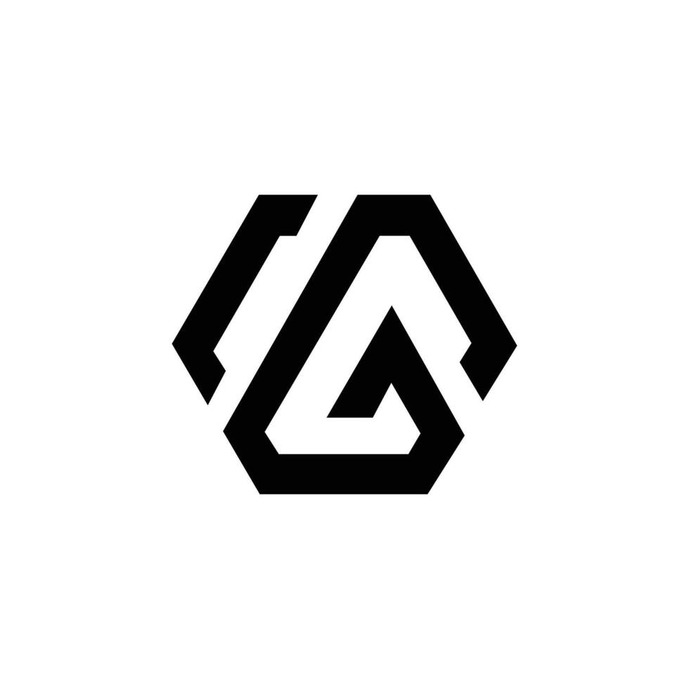 Letter Cg hexagonal shape unique modern logo vector