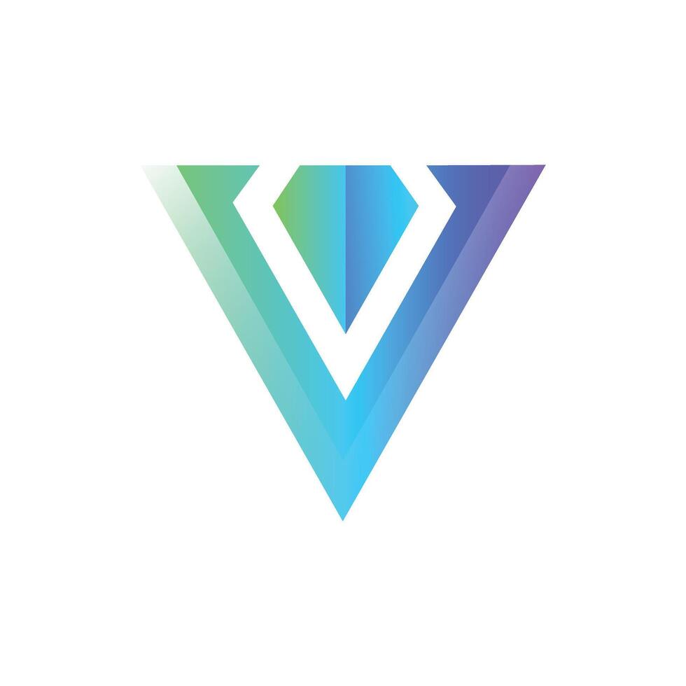 Letter V triangle shape modern abstract logo idea vector