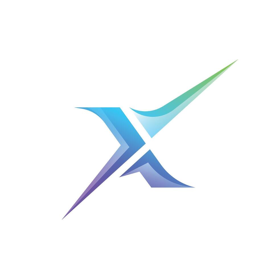 Letter X modern shape gaming abstract logo vector